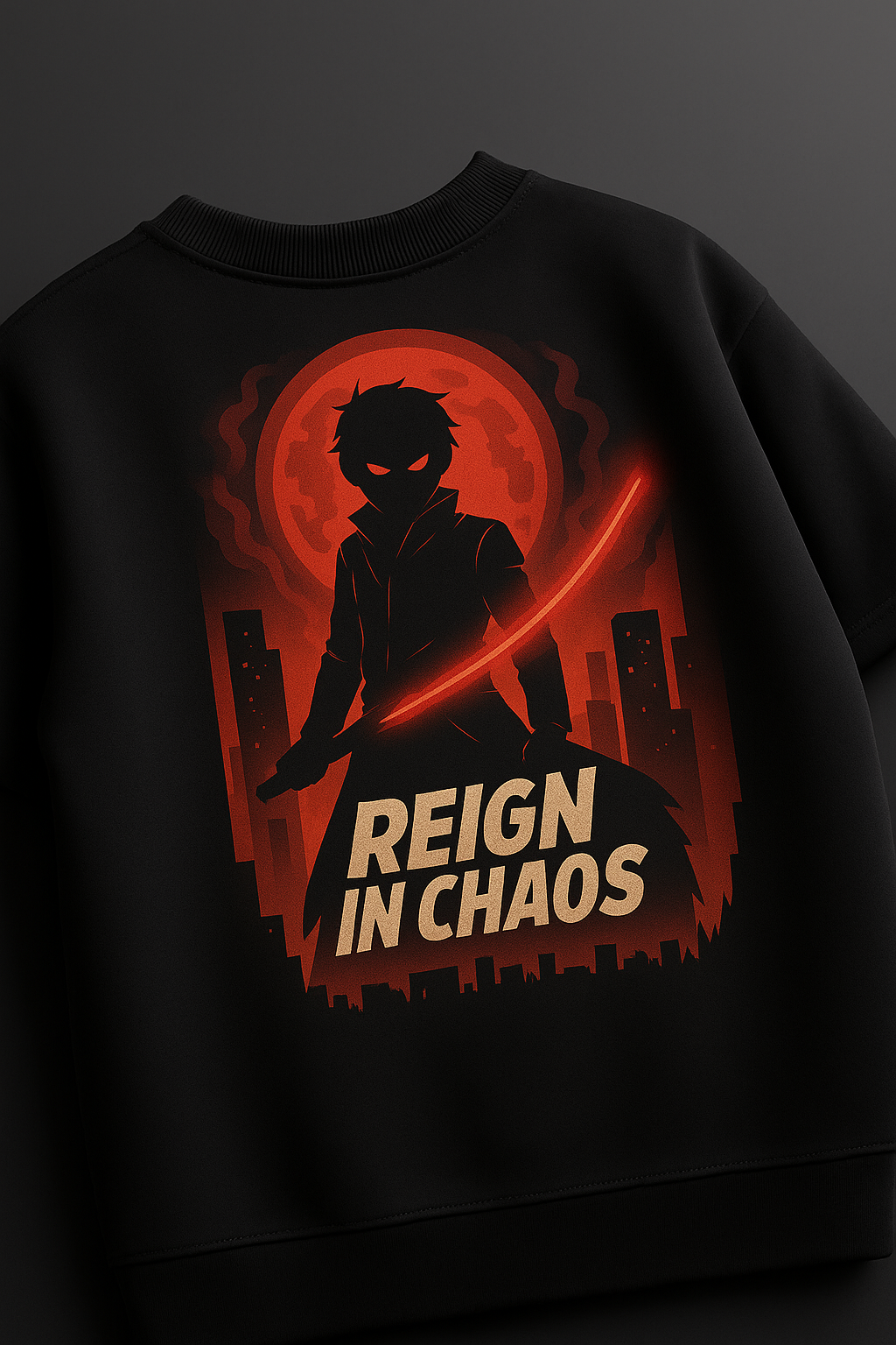 Crimson Eclipse Sovereign – Oversized Graphic Tee