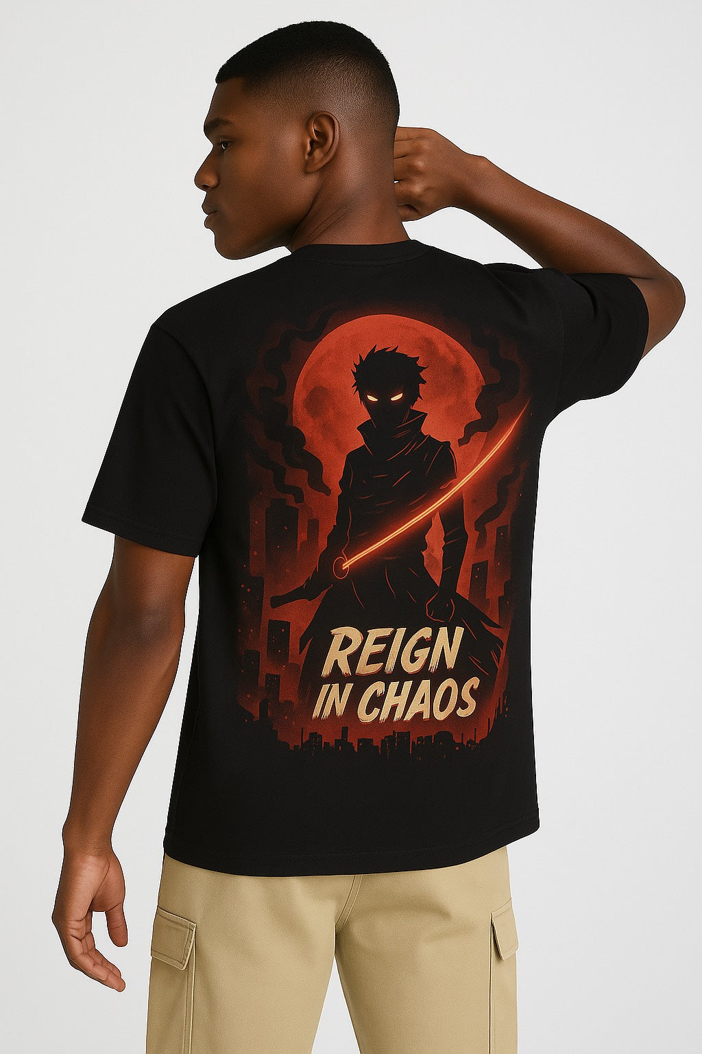 Crimson Eclipse Sovereign – Oversized Graphic Tee